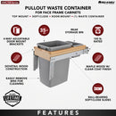 REV A SHELF : Wood Top Mount Pullout Waste Container w/ BB Soft-Close