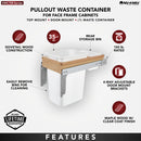 REV A SHELF : Wood Top Mount Pullout Single Waste Container