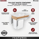 REV A SHELF : Wood Top Mount Pullout Single Waste Container
