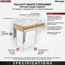 REV A SHELF : Wood Top Mount Pullout Single Waste Container