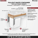 REV A SHELF : Wood Top Mount Pullout Single Waste Container