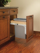 REV A SHELF : Wood Top Mount Pullout Single Waste Container with Reduced Depth
