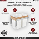REV A SHELF : Wood Top Mount Pullout Double Waste Container