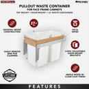 REV A SHELF : Wood Top Mount Pullout Double Waste Containers