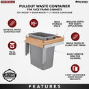 REV A SHELF : Wood Top Mount Pullout Single Waste Container with Reduced Depth