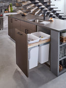 REV A SHELF : Wood Top Mount Pullout Double Waste Container For Full-Height Cabinets