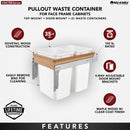 REV A SHELF : Wood Top Mount Pullout Double Waste Containers