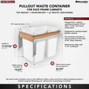 REV A SHELF : Wood Top Mount Pullout Double Waste Containers