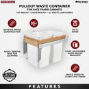 REV A SHELF : Wood Top Mount Pullout Double Waste Containers