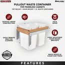 REV A SHELF : Wood Top Mount Pullout Double Waste Containers