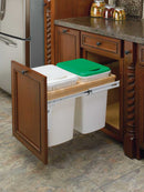 REV A SHELF : Wood Top Mount Pullout Double Waste Containers
