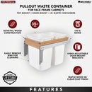 REV A SHELF : Wood Top Mount Pullout Double Waste Containers