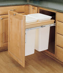 REV A SHELF : Wood Top Mount Pullout Double Waste Container For Full-Height Cabinets