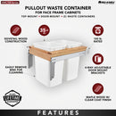 REV A SHELF : Wood Top Mount Pullout Double Waste Containers
