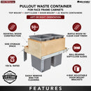 REV A SHELF : Wood Top Mount Pullout Waste Container w/ BB Soft-Close