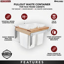 REV A SHELF : Wood Top Mount Pullout Double Waste Containers