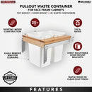 REV A SHELF : Wood Top Mount Pullout Double Waste Containers
