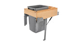 REV A SHELF : Wood Top Mount Pullout Waste Container w/ Soft-Close/Open