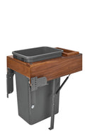 REV A SHELF : Walnut Top Mount Pullout Waste Container w/ Soft-Close/Open