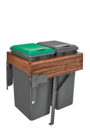 REV A SHELF : Walnut Top Mount Pullout Waste Container w/ Soft-Close/Open