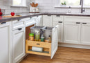 REV A SHELF : Wood Bottom Mount Pullout Waste Container with Storage w/ Soft-Close