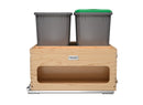 REV A SHELF : Wood Bottom Mount Pullout Waste Container with Storage w/ Soft-Close