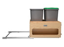 REV A SHELF : Wood Bottom Mount Pullout Waste Container with Storage w/ Soft-Close