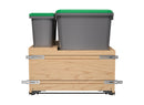 REV A SHELF : Wood Bottom Mount Pullout Waste Container with Storage w/ Soft-Close