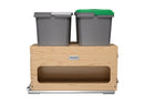 REV A SHELF : Wood Bottom Mount Pullout Waste Container with Storage w/ Soft-Close