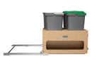 REV A SHELF : Wood Bottom Mount Pullout Waste Container with Storage w/ Soft-Close