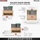 REV A SHELF : Wood Bottom Mount Pullout Waste Container with Storage w/ Soft-Close