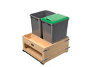 REV A SHELF : Wood Bottom Mount Pullout Waste Container with Storage w/ Soft-Close
