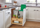 REV A SHELF : Wood Bottom Mount Pullout Waste Container with Storage w/ Soft-Close