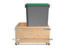 REV A SHELF : Wood Bottom Mount Pullout Waste Container with Storage w/ Soft-Close