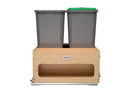 REV A SHELF : Wood Bottom Mount Pullout Waste Container with Storage w/ Soft-Close