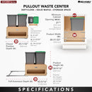 REV A SHELF : Wood Bottom Mount Pullout Waste Container with Storage w/ Soft-Close