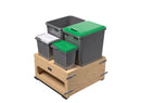 REV A SHELF : Wood Bottom Mount Pullout Waste Container with Storage w/ Soft-Close