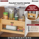 REV A SHELF : Wood Bottom Mount Pullout Waste Container with Storage w/ Soft-Close