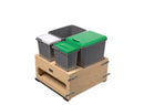 REV A SHELF : Wood Bottom Mount Pullout Waste Container with Storage w/ Soft-Close and Servo Drive