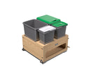 REV A SHELF : Wood Bottom Mount Pullout Waste Container with Storage w/ Soft-Close and Servo Drive