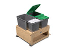 REV A SHELF : Wood Bottom Mount Pullout Waste Container with Storage w/ Soft-Close and Servo Drive