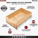 REV A SHELF : Wood Base Cabinet Pullout Drawers w/ Soft-Close