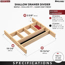 REV A SHELF : Wood Shallow Drawer Divider Insert - 24" Cabinet