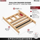 REV A SHELF : Wood Shallow Drawer Divider Insert 30" Cabinet