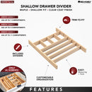 REV A SHELF : Wood Shallow Drawer Divider Insert 36" Cabinet