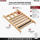REV A SHELF : Wood Shallow Drawer Divider Insert 36" Cabinet