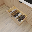 REV A SHELF : Craftsman Collection Solid Maple Adjustable Deep Drawer Divider Insert w/ Black Accents for 33”-36” Base Cabinet Drawers