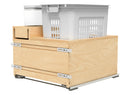 REV A SHELF : Wood Hamper with OXO and Storage for Base Cabinets w/ Soft-Close