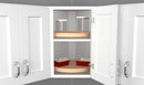 REV A SHELF : Wood Full-Circle Lazy Susan for Corner Wall Cabinets w/ Swivel Bearing