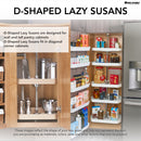 REV A SHELF : Wood D-Shaped Lazy Susans for Corner Wall Cabinets w/Swivel bearing